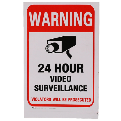 Wall Sticker 24H Video Camera System Warning Sign