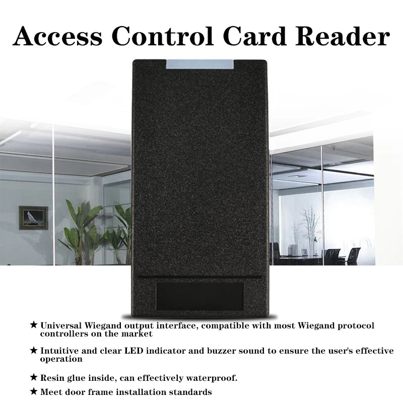 RFID Access Control Card Reader 125Khz Access Control Reader HID Waterproof Wiegand Card Reader