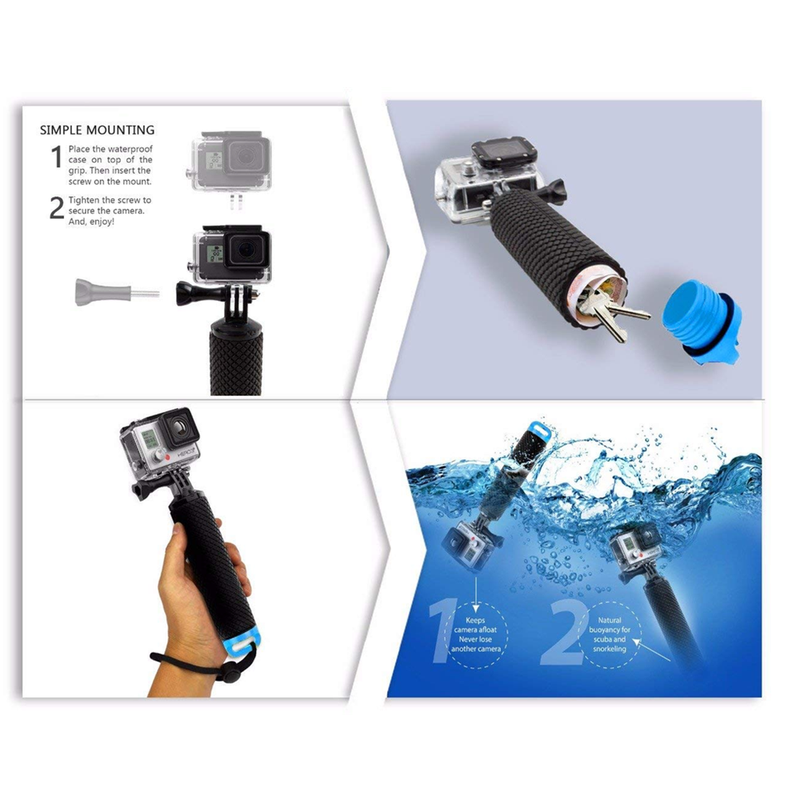 Water Floating Hand Grip Handle for GoPro Hero 8 7 6 5 4 Xiaomi Yi 4K SJ4000 SJ5000