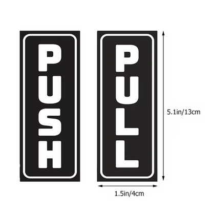 Push Pull door stickers (pair)