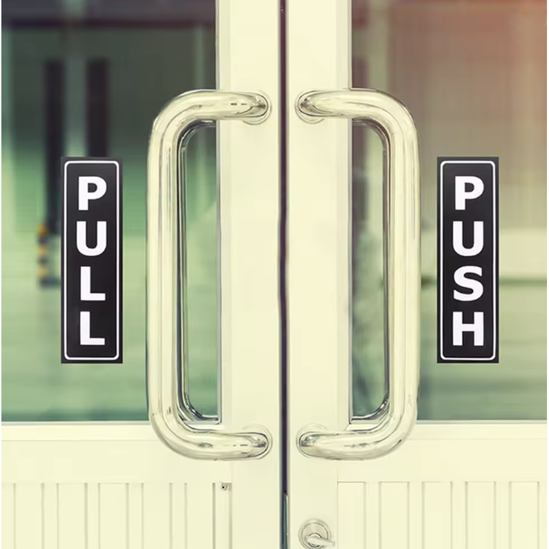 Push Pull door stickers (pair)