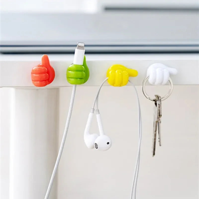 10pcs Thumbs Up Shape Wall Hooks