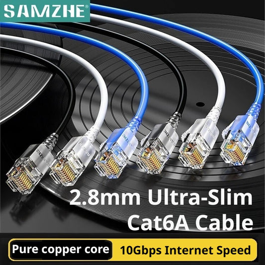 SAMZHE ultra-slim Cat6A ethernet cable 2.8mm