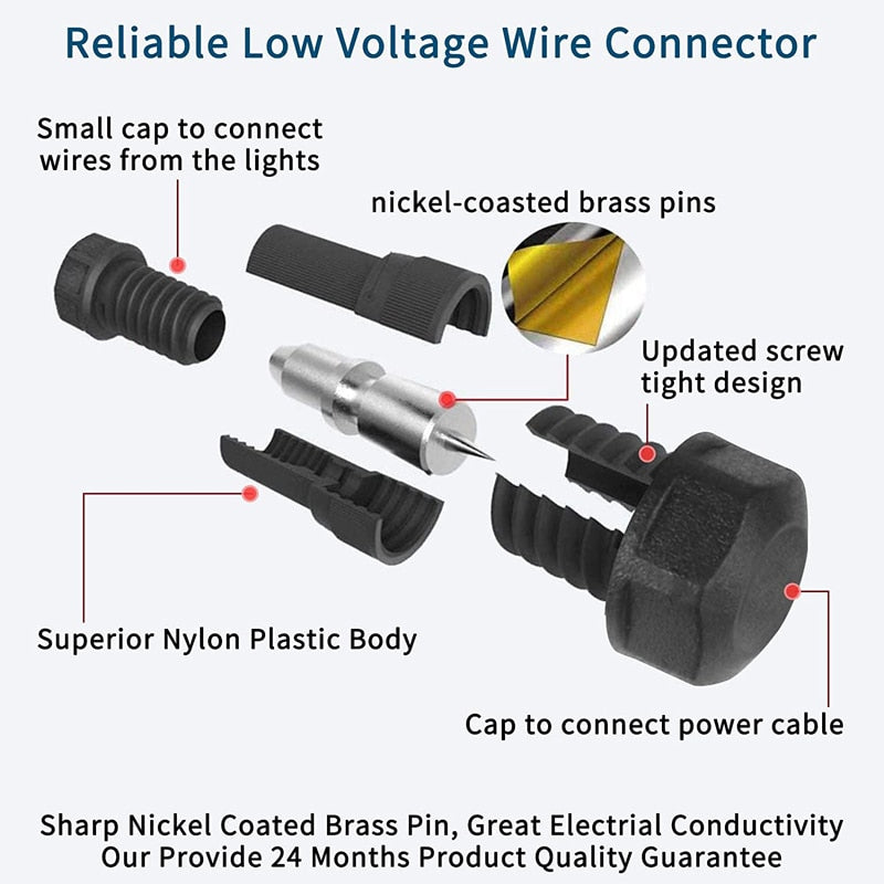 Connection Free Low Voltage Landscape Light LED Cable Connectors 12-18 Gauge Wire