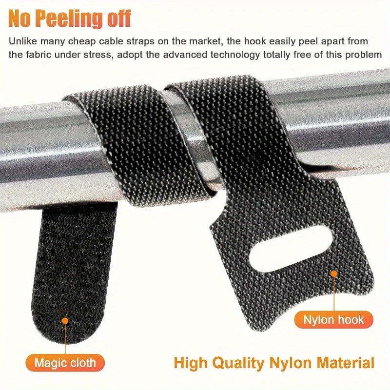 Hook and loop cable tie close up