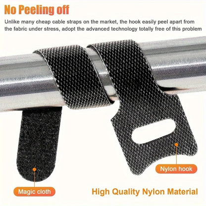 Hook and loop cable tie close up