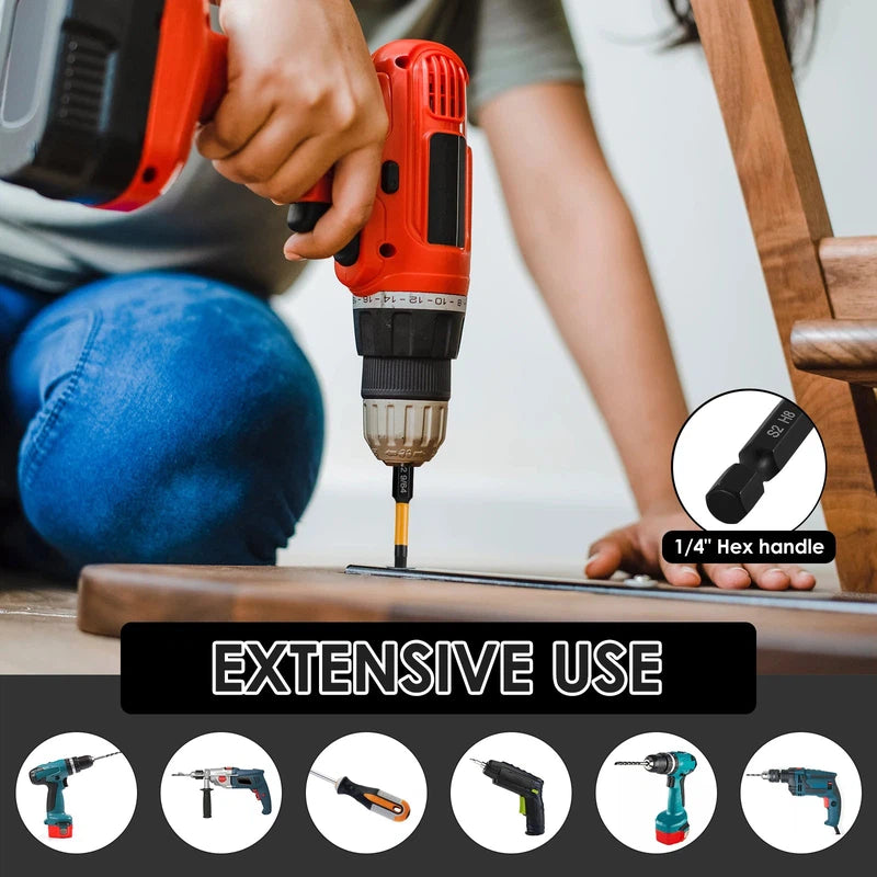 20Pcs Impact Hex Head Allen Wrench Drill Bit Set 1/4IN Screwdriver S2 Steel Magnetic Screw Driver Extension Adapter Repair Tools