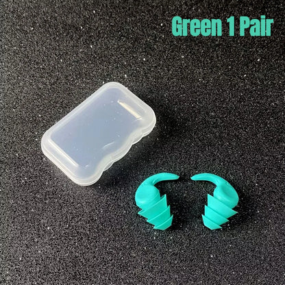 Green silicone earplugs