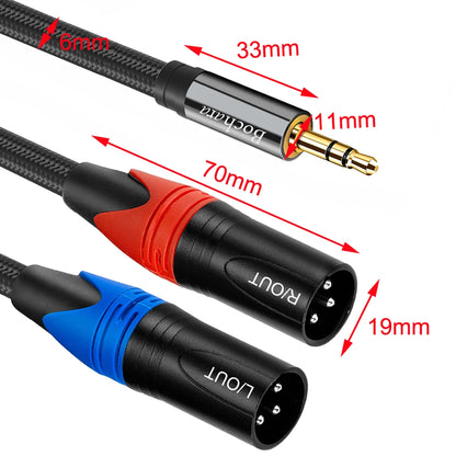 3.5mm to XLR cable connector dimensions