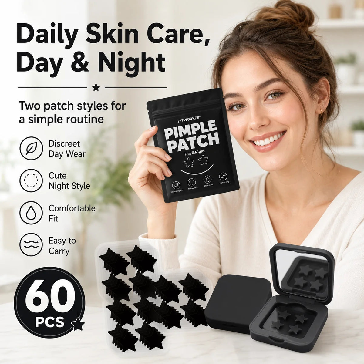 Pimple patch mirror case open