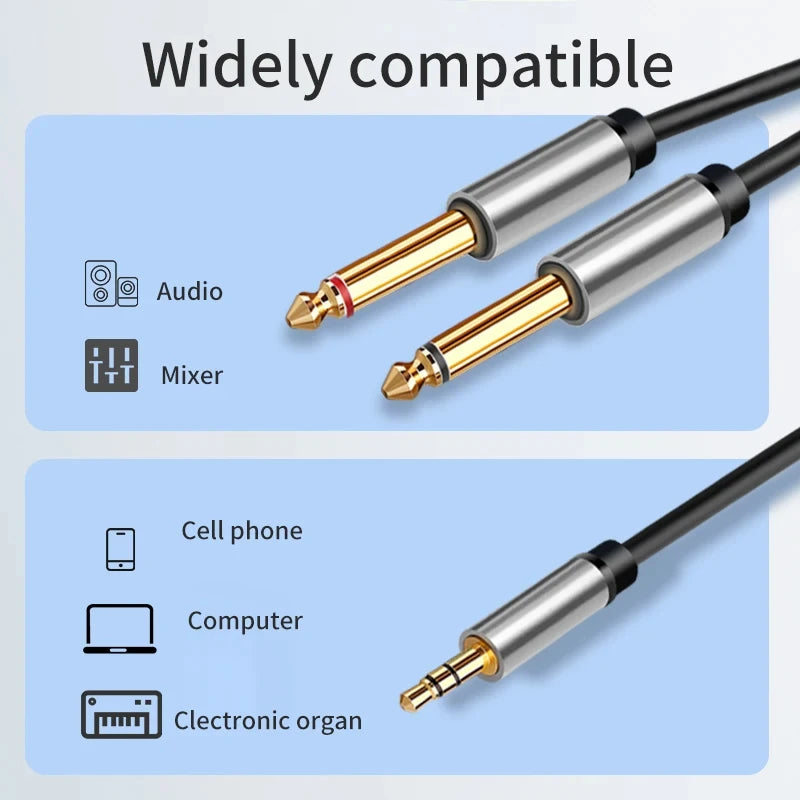 3.5mm to 1/4 inch cable compatible devices