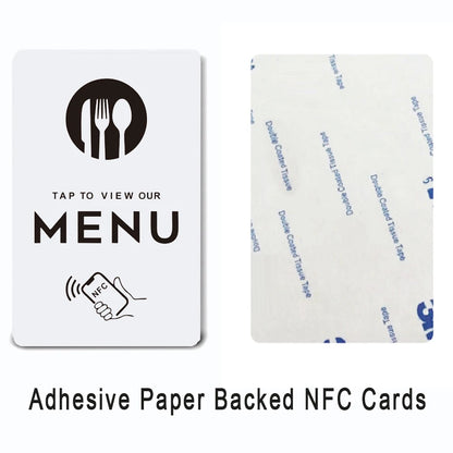 NFC menu card, white
