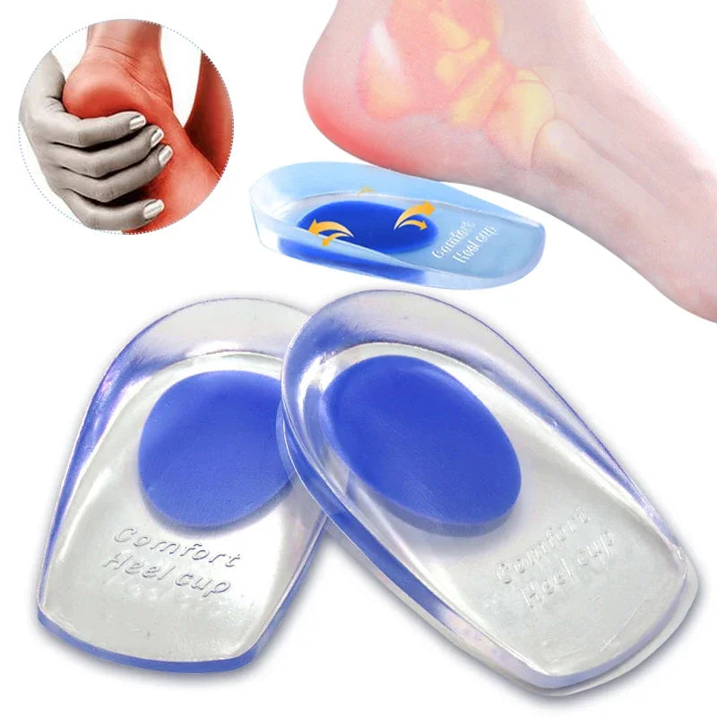 Silicone gel heel insoles, blue