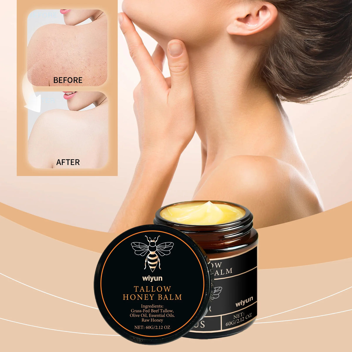 Tallow honey cream texture