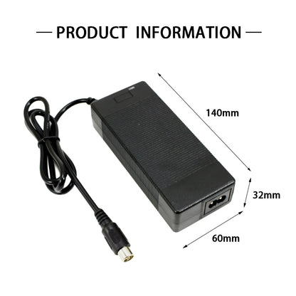 42V 2A lithium battery charger with dimensions