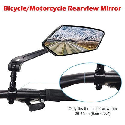 E-bike handlebar rear view mirror