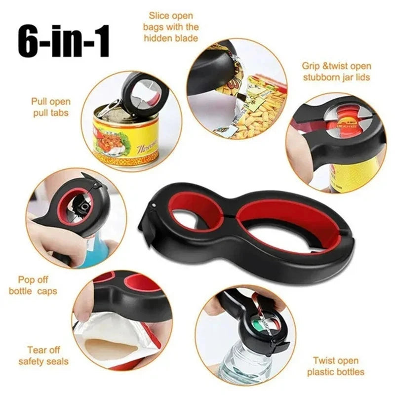 6-in-1 Multi-Function Can, Bottle & Jar Opener - in use