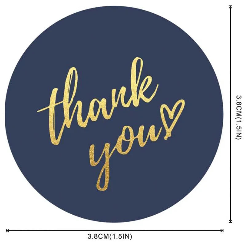 Roll of 3.8cm Self-adhesive Thank you labels - Multicolour