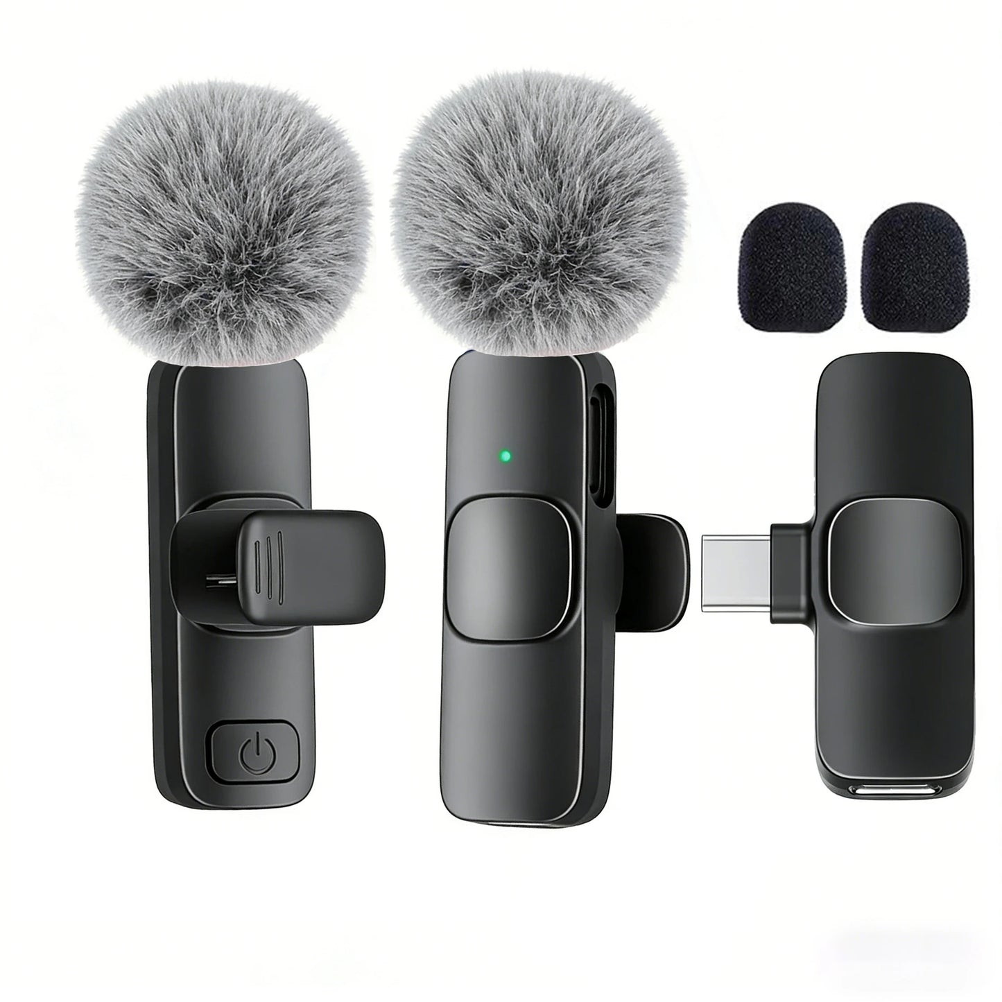 Wireless lavalier microphone dual mic kit, Type-C