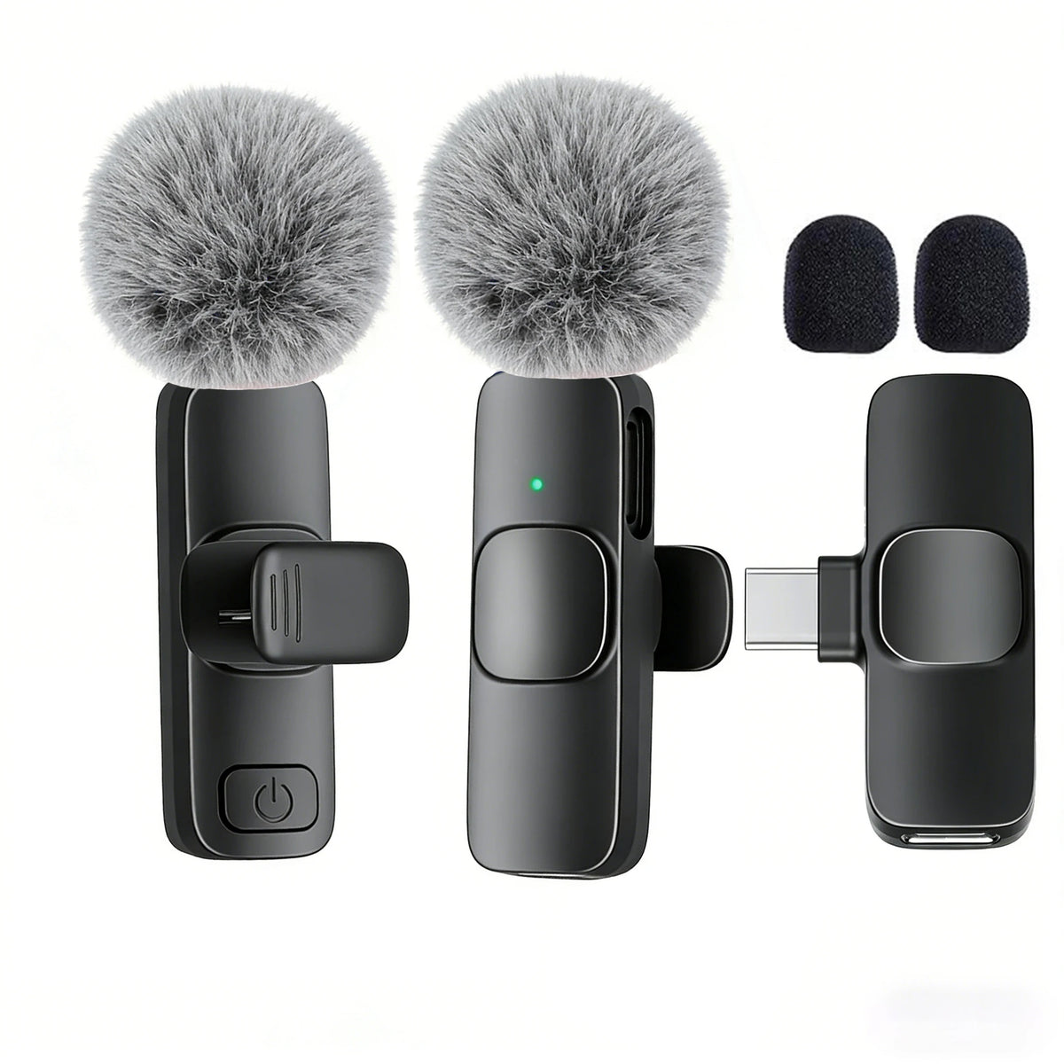 Wireless lavalier microphone dual mic kit, Type-C