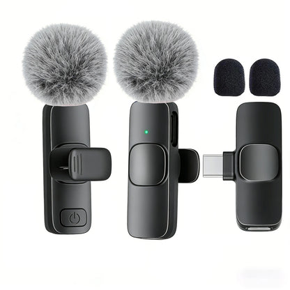 Wireless lavalier microphone dual mic kit, Type-C