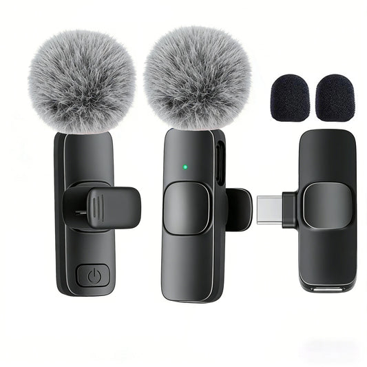 Wireless lavalier microphone dual mic kit, Type-C