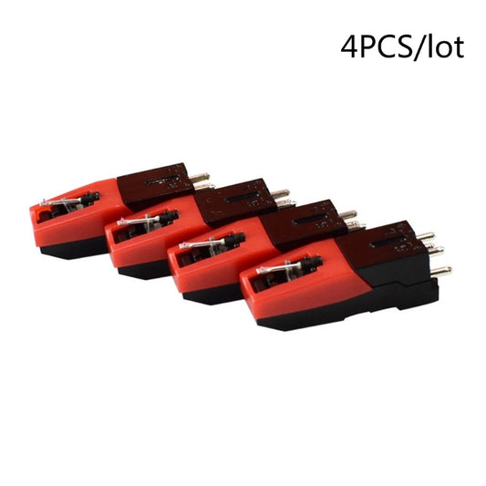 4-pack red ceramic cartridge and stylus for suitcase record players