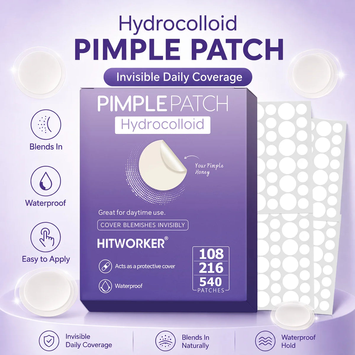 Invisible acne patch set box