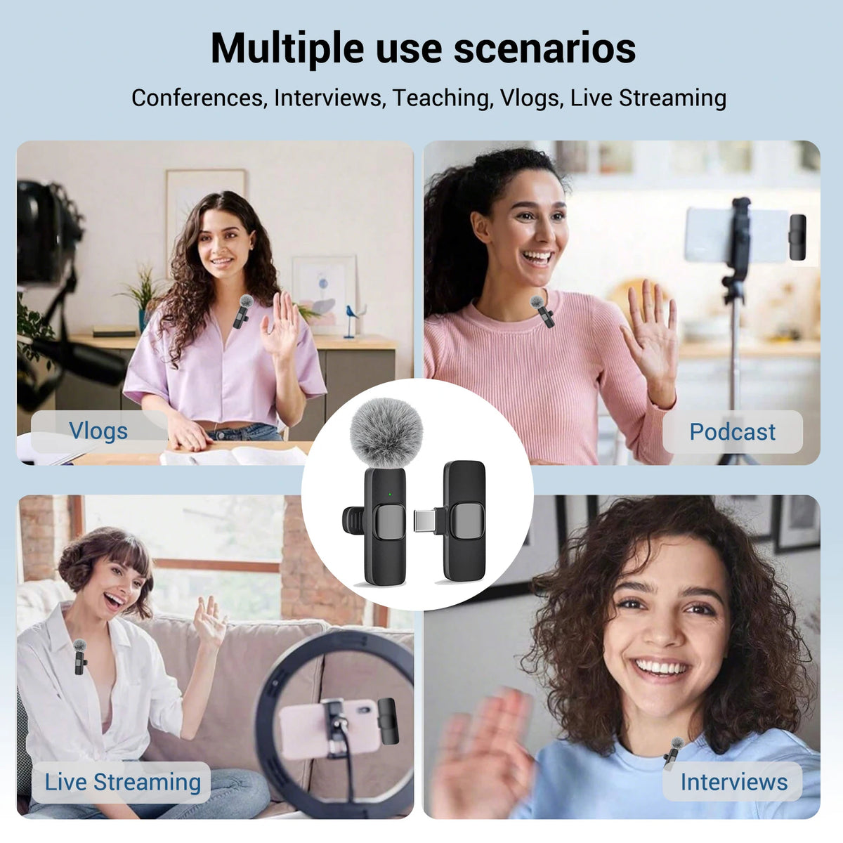 Wireless lavalier mic kit contents