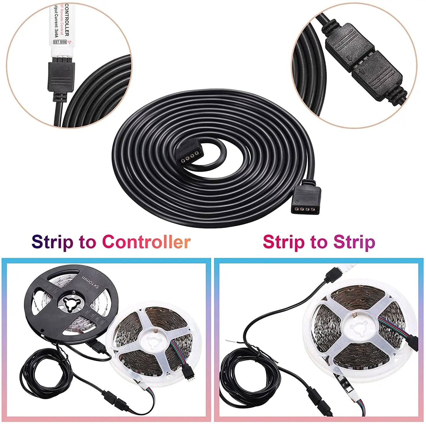 RGBW LED extension cable pin connector
