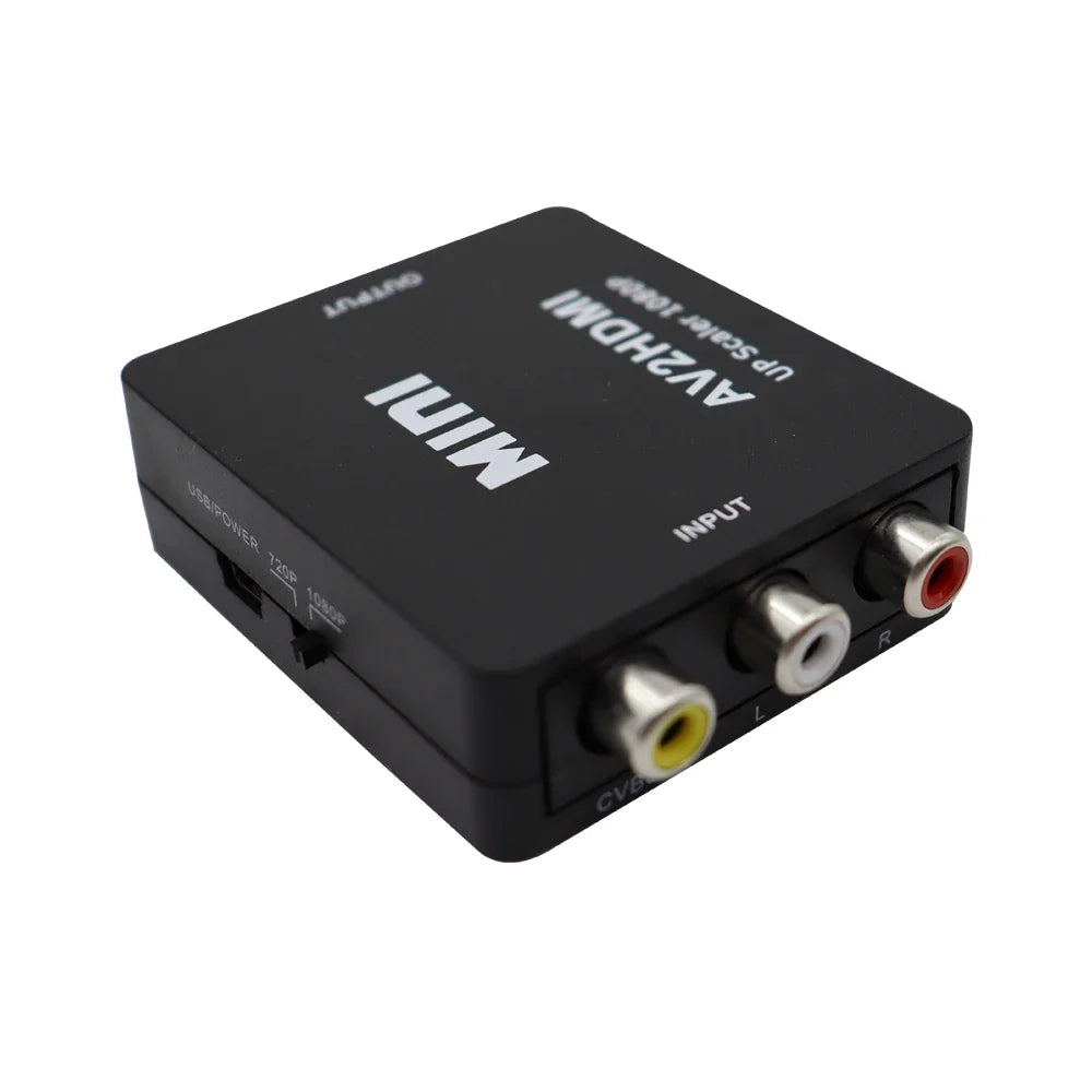 AV to HDMI converter angled view