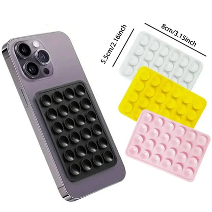 Silicone suction phone holder on wall