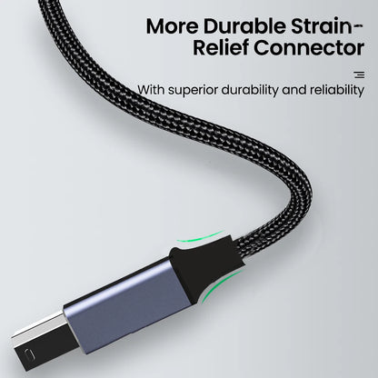 USB-B connector strain relief