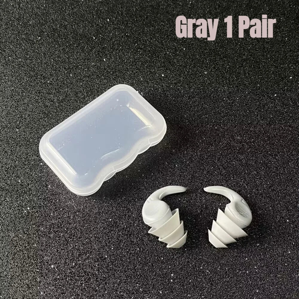 Gray silicone earplugs