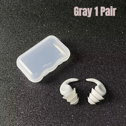 Gray silicone earplugs