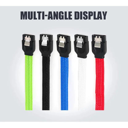 Lecolli SATA 3.0 III SATA3 7pin Data Cable 6Gb/S SSD Cables HDD Hard Disk Drive Cord Line With Nylon Premium Sleeved