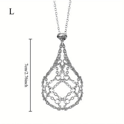 Crystal holder cage necklace detail
