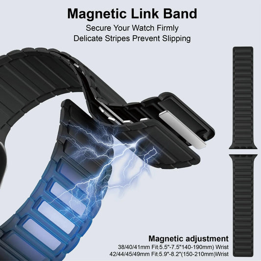 Black magnetic silicone band for Apple Watch