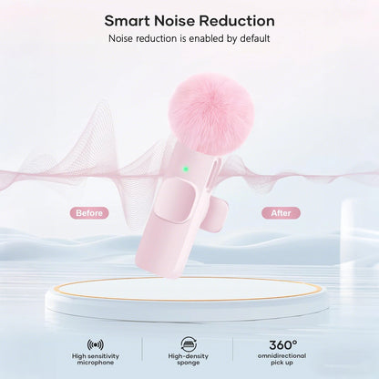 Wireless lavalier mic in use