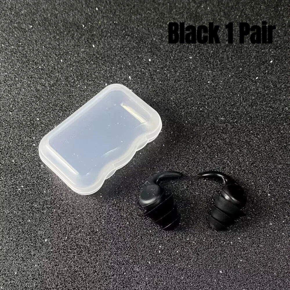 Black silicone earplugs