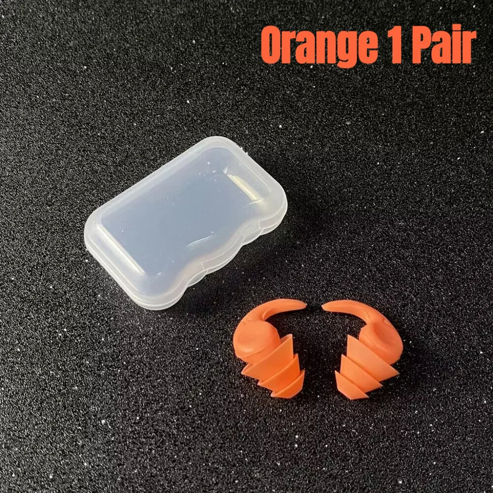 Orange silicone earplugs
