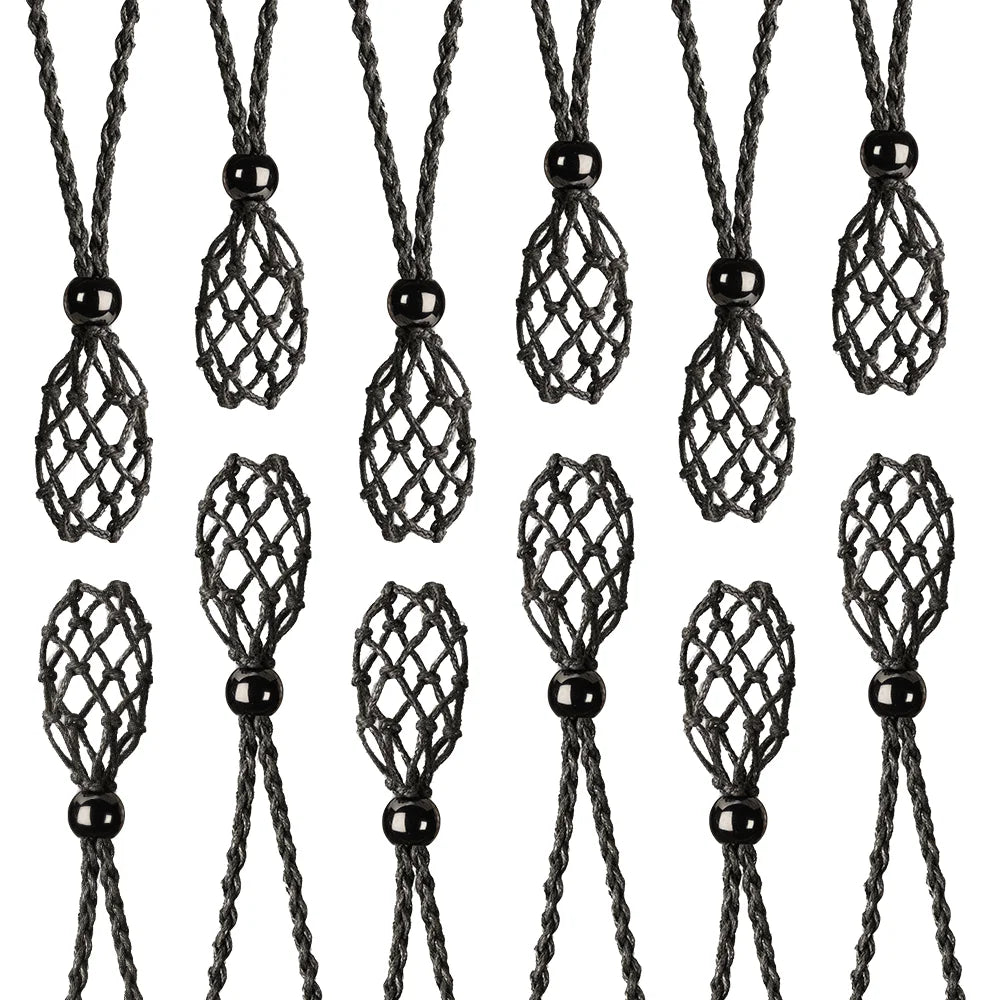Hand-woven crystal cage necklace cords 12 pack
