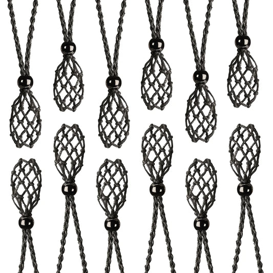 Hand-woven crystal cage necklace cords 12 pack