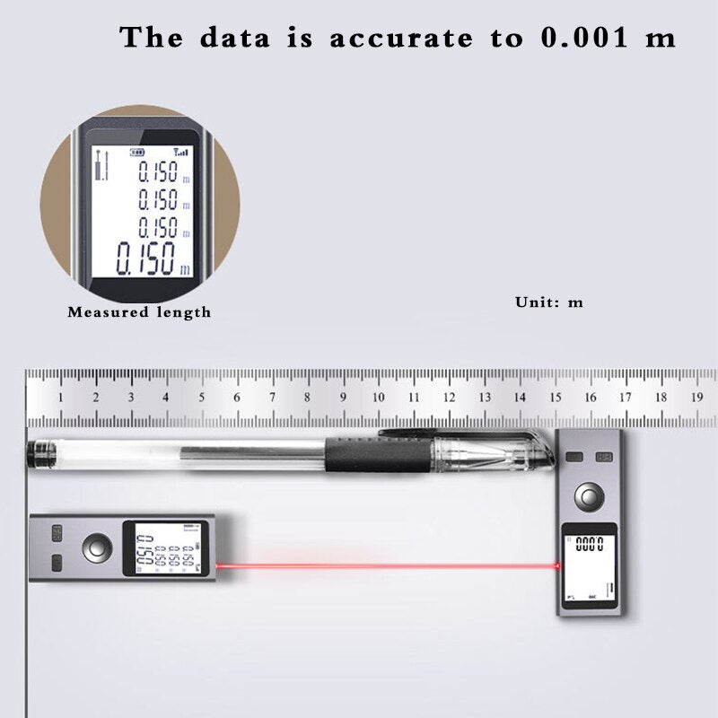 Mini Laser Rangefinder Digital Tape Measure Laser Ruler 50m