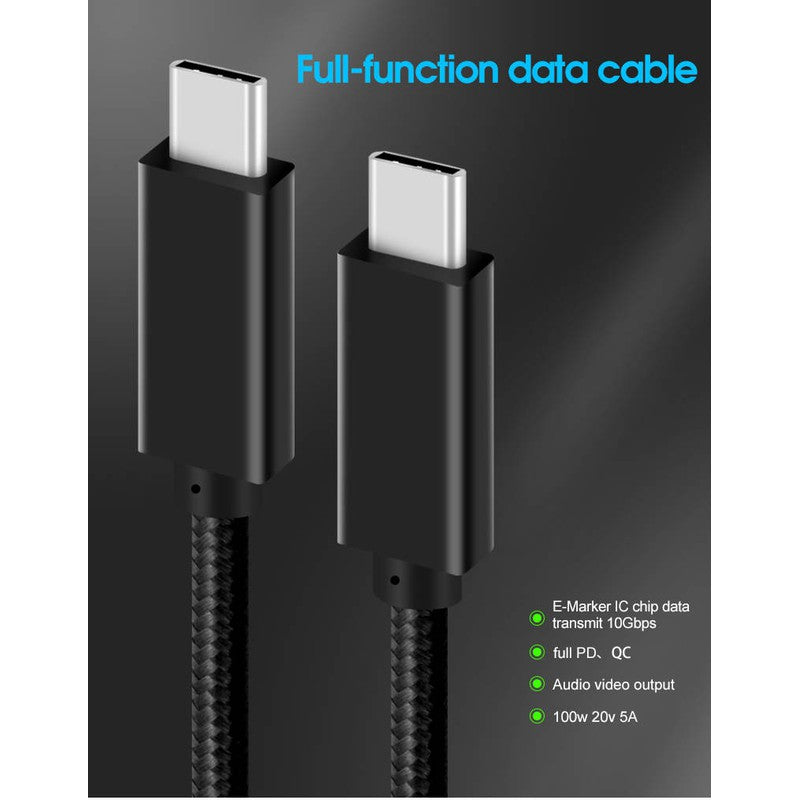 PD 100W USB 3.1 Gen2 Type C To Type C Cable Support 4K - 2m