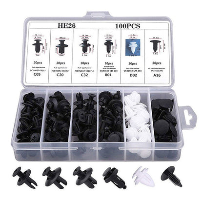 Auto Fastener Clips Car Fender Push Retainer Pin Rivet (100pcs)