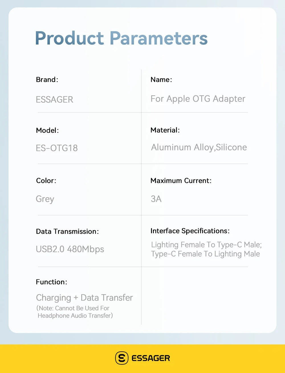 Essager Type-C / Lightning Adapter