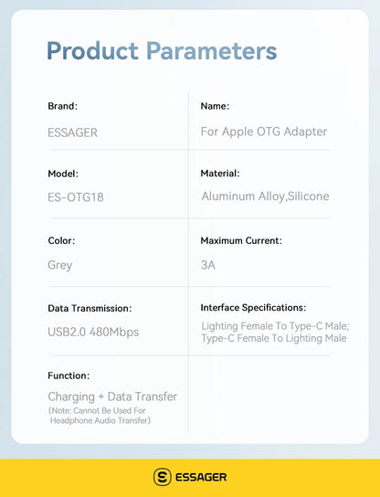 Essager Type-C / Lightning Adapter