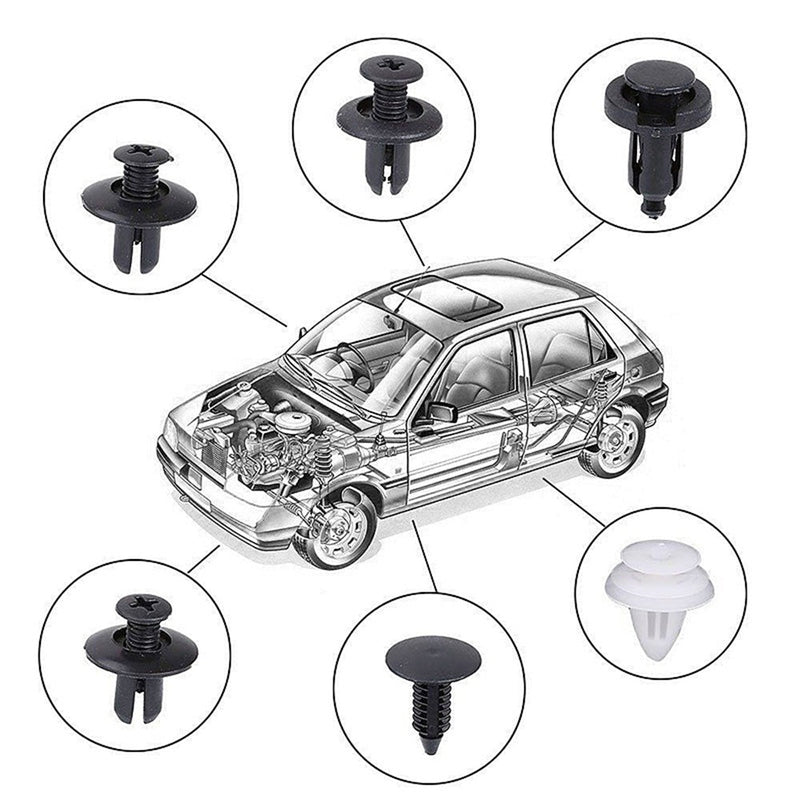 Auto Fastener Clips Car Fender Push Retainer Pin Rivet (100pcs)