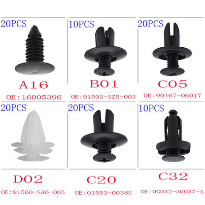 Auto Fastener Clips Car Fender Push Retainer Pin Rivet (100pcs)